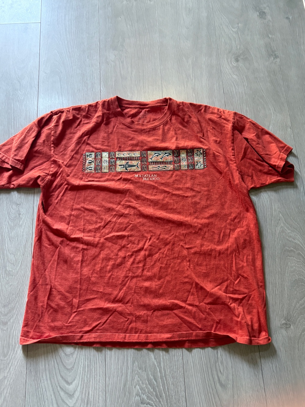Men's Red Short-Sleeve Graphic T-Shirt - Mazatlan Mexico Print